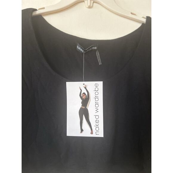NWT Naked Wardrobe Long Sleeve Crop Top Black Women’s Size XL Bodycon Sexy - Picture 2 of 10